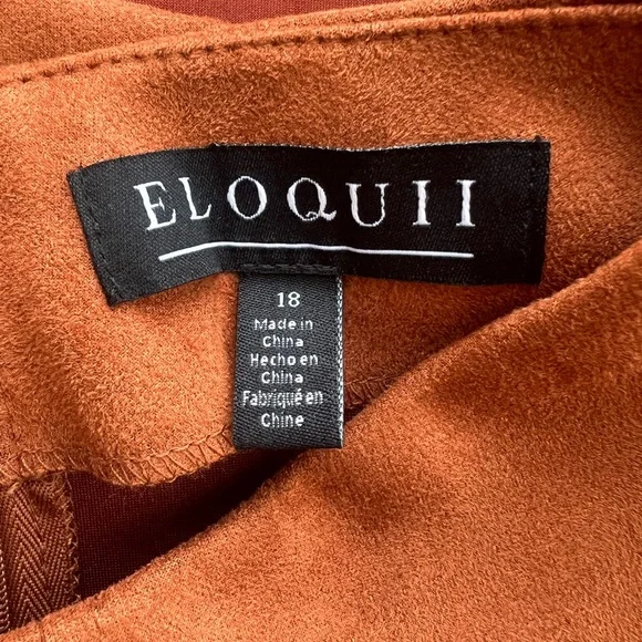 Eloquii Terracotta Faux Suede Sleeveless Top/Vest Size 18 - Picture 6 of 7